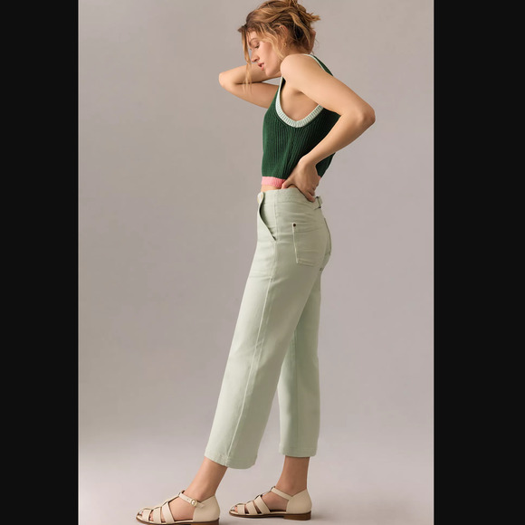 Anthropologie Kit Cropped High-Rise Wide-Leg Jeans -New 32 Waist - Picture 4 of 6